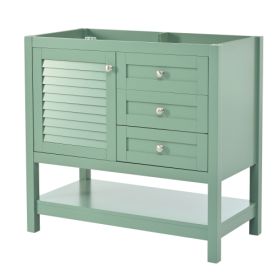 36'' Bathroom Vanity Without Sink, Free Standing Vanity Set With 2 Drawers& Soft Closing Doors, Bathroom Storage Cabinet With Solid Wood Feet, Green