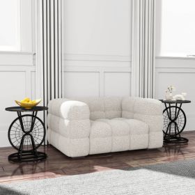 2 Piece Vintage Industrial Wheel Design Side Table