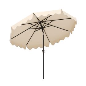 9 Feet Patio Umbrella With Crank Handle And Push Button Tilt