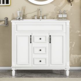 36'' Bathroom Vanity With Top Sink, Modern Bathroom Storage Cabinet With 2 Soft Closing Doors And 2 Drawers, Single Sink Bathroom Vanity