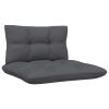 Patio Middle Sofa with Cushions White Solid Pinewood