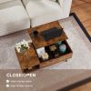 39" Wood Lift Top Coffee Table with Hidden Compartment and Storage Shelf for Living Room, Reception Room, Brown