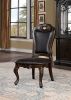 Traditional Classic Design 2pcs Side Chairs Walnut Solid wood Dining Room Dark Brown Leatherette Seats Formal Furniture