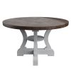 White Dining Room Wooden 1pc Round Dining Table Elegant Design Furniture