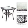 3 Piece Wicker Patio Rocker Sets, Rattan Rocking Furniture Set with Glass Table Dark Brown