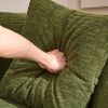[VIDEO provided ]4 Seater Green Sofa with Chenille fabric, 30D ,60 Hardness full sponge,4 pillow for Living Room