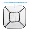 Outdoor Dining Table Square Toughened Glass Table Yard Garden Glass Table