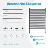 Metal Privacy Fence Panels for Outside, Slatted Privacy Screens with Stand