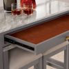Light Gray Counter Height Table w NESTED TABLE Dining Room Furniture Faux Marble Top Table
