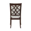 Traditional Dining Side Chairs Set of 2pc, Cherry Finish Wooden Beige Upholstered Seat Formal Chairs Dinng Room Furniture