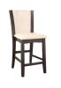 Style Comfort Contemporary 2pcs Counter Height Chairs Gray And White Leatherette Cushion Seat Kitchen Dining Room Furniture
