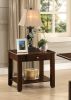 Contemporary End Table with Drawer and Shelf Dark Cherry Finish Wooden Furniture 1pc