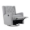 Milah Gliding Swivel Recliner Tufted Pebble Fabric