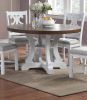 White Dining Room Wooden 1pc Round Dining Table Elegant Design Furniture