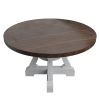 White Dining Room Wooden 1pc Round Dining Table Elegant Design Furniture