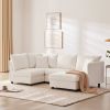 89*79" Modern Modular Sectional Sofa with Deep Seat,Vertical Stripes,5 Seat Corner Couch with Movable Ottoman,Throw Pillows