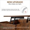 39" Wood Lift Top Coffee Table with Hidden Compartment and Storage Shelf for Living Room, Reception Room, Brown
