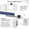 57.68" Modern L Shaped Executive Desk with 2 Storage Cabinets and 3 Drawers,Corner Writing Desk,Office Desk Furniture