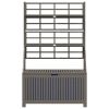 Storage Box with Trellis Gray 39"x19.7"x63" Solid Wood Acacia