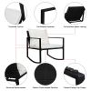 Free shipping 3 Pieces Patio Set Outdoor Wicker Patio Furniture Sets Modern Bistro Set Rattan Chair Conversation Sets with Coffee Table for Yard and B