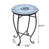 Artisasset Inlaid With Diamond-Colored Sea Mosaics With Round Terrace Bistro Tables