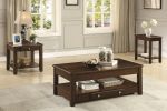Contemporary Chairside Table with Shelf Dark Cherry Finish Wooden Furniture 1pc Side Table