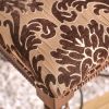 Traditional Fancy Set of 2pcs Side Chairs Brown Cherry Solid wood Intricate Carved Details Floral Design Print Fabric Seats Formal Dining Room Furnitu
