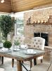 Contemporary Ivory Fabric 2pcs Side Chairs Bold Sturdy Design Rustic Oak Solidwood Tufted Back Nailhead Dining Chairs Furniture