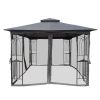 10x10 Outdoor Patio Gazebo Canopy Tent With Ventilated Double Roof And Mosquito net(Detachable Mesh Screen On All Sides),Suitable for Lawn, Garden