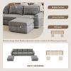 115*58" Chenille Modular Sectional Sofa,U Shaped Reversible Couch,Free Combination,6 Seat Sleeper Sofa Bed with Ottoman