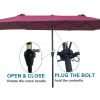 15Ftx9FtDouble-Sided Patio Umbrella Outdoor Market Table Garden Extra Large Waterproof Twin Umbrellas with Crank and Wind Vents for Garden Deck Backya