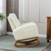 COOLMORE Rocking Chair, Modern Glider Chair, Recliner Armchair with Wood Legs and Side Pocket