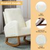 COOLMORE Rocking Chair, Modern Glider Chair, Recliner Armchair with Wood Legs and Side Pocket