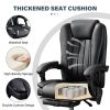 Massage Office Chair with Heat and 6 Vibration Points,Executive Office Chair with Foot Rest and Padded Armrests,Reclining Backrest and Wheels