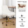 Modern teddy fleece fabric with gold legs living room furniture dining chair, soft and comfortable, lift adjustment, free movement convenient