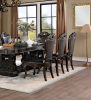 Traditional Classic Design 2pcs Side Chairs Walnut Solid wood Dining Room Dark Brown Leatherette Seats Formal Furniture