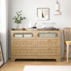 Wood 6 Drawer Dresser for Bedroom, Large Double Dresser with Wide Drawers, Modern Chest of Drawers,Storage Organizer Dresser,Nursery Dresser