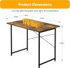 Home Office Computer Small Brown Desk, Wooden Simple Design PC Desk with Headphone Hook, 32"