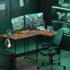 Home Office Computer Small Brown Desk, Wooden Simple Design PC Desk with Headphone Hook, 32"