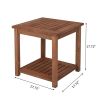 Outdoor Side Table Square End Tables for Patio, Porch, Garden, Indoor Outdoor Companion 17.7-inch