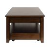 Contemporary Lift Top Cocktail Table with Drawer and Shelf Dark Cherry Finish Wooden Furniture 1pc