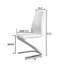Contemporary Style Z-Shaped Chair Base 2pcs Dining Chairs White Leatherette Chrome Finish Side Chair Dining Room Furniture