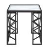 Occasional 3pc Tables Set Tempered Glass Top Coffee Table and End Tables Black Metal Frame Living Room Furniture