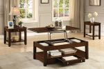 Contemporary Chairside Table with Shelf Dark Cherry Finish Wooden Furniture 1pc Side Table