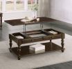 Modern Traditional Style Cocktail Table Lift Top Storage Shelf Espresso Finish Living Room Furniture 1pc