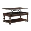 Modern Traditional Style Cocktail Table Lift Top Storage Shelf Espresso Finish Living Room Furniture 1pc