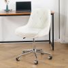 Modern teddy fleece fabric with chrome legs living room furniture dining chair, soft and comfortable, lift adjustment, free movement convenient