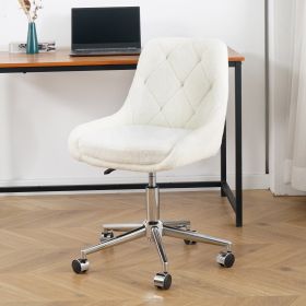 Modern teddy fleece fabric with chrome legs living room furniture dining chair, soft and comfortable, lift adjustment, free movement convenient