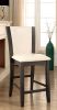 Style Comfort Contemporary 2pcs Counter Height Chairs Gray And White Leatherette Cushion Seat Kitchen Dining Room Furniture