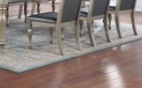 Majestic Formal Set of 2 Side Chairs Grey / Silver Finish Rubberwood Dining Room Furniture Intricate Design Cushion Upholstered Seat Tufted Back